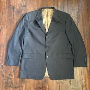 VTG Austin Reed 3-Button Blazer Mens 44R Gray Business Formal Union Made In USA